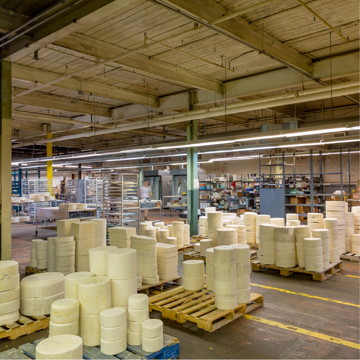 Stacks of the plaster molds in the Haand studio